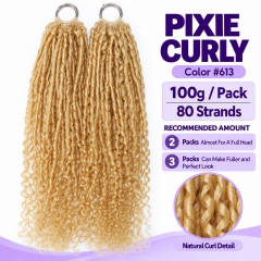 100% Virgin Human Hair #613 Blonde Color Pixie Curly Crochet Extensions for Versatile Styling