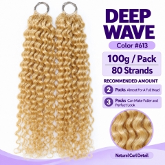 #613 Blonde Color 100% Virgin Human Hair Extensions Deep Wave Crochet Braiding Hair for Protective Hairstyles