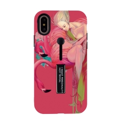 Saiboro Guangzhou kickstand case, printing shockproof tpu with pc phone case for Iphone x