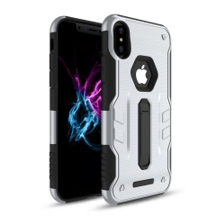 Saiboro New products Anti-fall Metal tpu with pc kickstand mobile phone case for iphone x