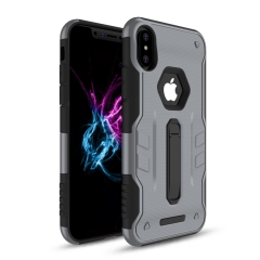 Saiboro New products Anti-fall Metal tpu with pc kickstand mobile phone case for iphone x