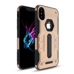 Saiboro New products Anti-fall Metal tpu with pc kickstand mobile phone case for iphone x