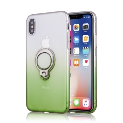 SAIBORO gradual change TPU shockproof Metallic paint 360 ring holder phone case for IPHONE X