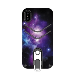 Saiboro newest TPU+PC shockproof Painting metal stand mobile phone case for iphone X