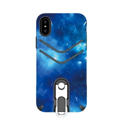 Saiboro newest TPU+PC Painting mobile phone case for iphone x with metal stand
