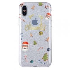 Saiboro 3 in 1 PC+TPU Glitter Paper Christmas deer Hybrid Phone Accessories Mobile Case For Iphone Xs