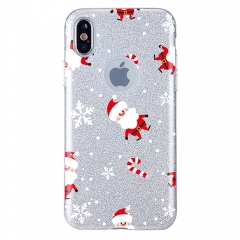 Saiboro 3 in 1 PC+TPU Glitter Paper Christmas deer Hybrid Phone Accessories Mobile Case For Iphone Xs