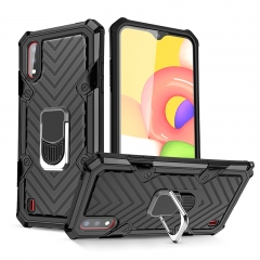 Shockproof hard case With Finger Ring Kickstand Rotation Rugged For samsung A01 Armor Phone Case