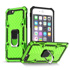 For IPhone 6/6s Hot Selling Military Grade Drop Protection 2 in 1 PC+TPU Hybrid Phone Case Cover with Ring Kickstand Holder, Magnetic car holder