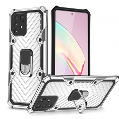 New arrival TPU PC armor metal magnetic ring kickstand shockproof protection mobile phone back cover case for Samsung A91