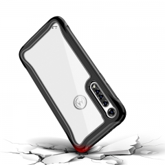 For Motorola G8 plus Back Transparent Colored Borders Non Slip Design Phone Case Cover