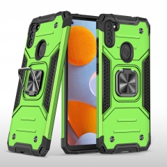Best selling 2 in 1 hard phone case armor military grade shockproof ring kickstand cell phone back cover case for A11 Euro