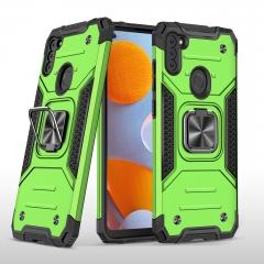 Best selling 2 in 1 hard phone case armor military grade shockproof ring kicksta...