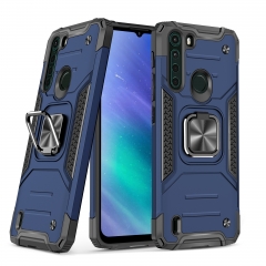 Cover for MOTO ONE FUSION Case Rugged Military Style Kickstand Ring Shockproof Soft Silicone Micro-Matte Hard PC Anti Scratch