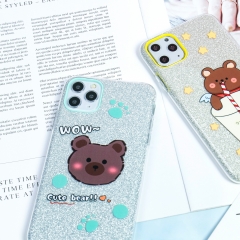TPU+PC cute phone case Shockproof With Glitter For iPhone 11pro Max
