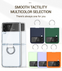 for samsung z flip 4 z flip 3 finger ring transparent phone case