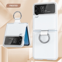 for samsung z flip 4 z flip 3 finger ring transparent phone case