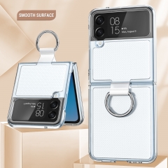 for samsung z flip 4 z flip 3 finger ring transparent phone case