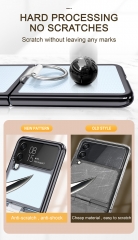 for samsung z flip 4 folding finger ring phone cover electroplated pc phone case