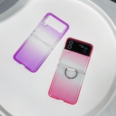 for samsung z flip 4 slim folding phone cover pvc pc gradient phone case