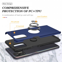 Car Holder Back Cover Frosted PC TPU Ring Stand Phone Case For Moto-G-Stylus-2021