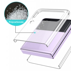 Hard PC Case for Samsung Galaxy z flip 3 5g Clear Phone Case OEM Accessories Transparent Mobile Back Cover for Z Flip 3 Z Flip 4