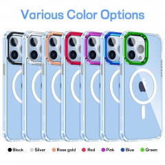 Highly Transparent Magnetic Phone Cover For iPhone 14 Pro Max 6.7 Sperm Hole TPU Acrylic