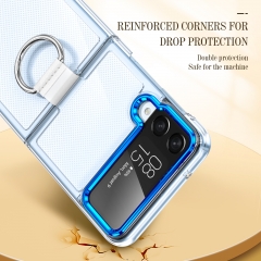 Geili Hot Selling For Samsung Galaxy Z Flip 3 4 Color Border Transparent Anti Fall Phone Case Cell Phone Etui With Rings