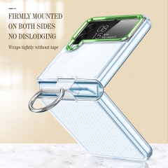 Transparent Acrylic phone case for samsung flip 4 case with Ring scratch resistant PC phone cover for flip 3 in stock