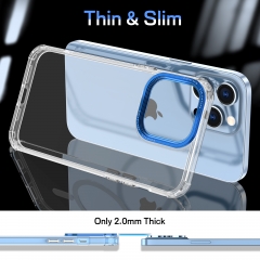 Clear Phone Case For iPhone 14 Pro Max case Transparent metal camera Back Cover For iPhone 14 13 12 11