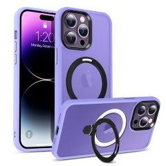 WOWCASE 2023 Purple Shockproof for iPhone 14 Pro Case MagSafe Magnetic Invisible Stand Translucent Matte Protective Cases