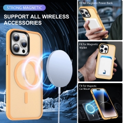 Latest Matte Clear PC Wireless Charging Phone Case for iPhone 13 14 14 Plus Shockproof Magnetic Phone Case for iPhone 14 Pro Max