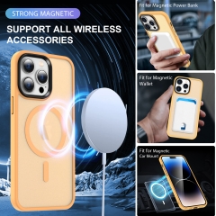 Newest Magnetic Transparent Phone Case Separate Button Matte Clear Shockproof Phone Case For iPhone 14 Pro Max