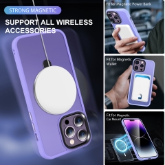 New aluminum invisible bracket magsafes phone case for iphone 12-14pro max