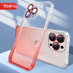 Transparent Gradient Color Shockproof Phone Case For iPhone 12 11 13 Promax XR Xsmax Clear Case Full Lens Protection Cover