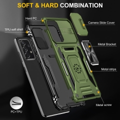 Hot New Heavy Duty Armor Shockproof Cell Phone Case for Samsung A52 4G5G Case With Ring Holder Slide Camera Cover