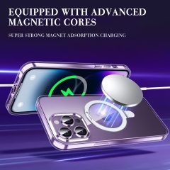 For iPhone 14 case 13 12 Pro Max magnetic Matte Wireless Charger Lens Protection Shell Transparent Case For iPhone 14 Pro Max