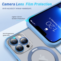 Camera Protection Lens Cover For iPhone 14 13Pro max Phone Case Magnetic Wireless Charging Transparent Cover