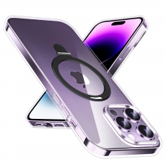 For iPhone 14 case 13 12 Pro Max magnetic Matte Wireless Charger Lens Protection Shell Transparent Case For iPhone 14 Pro Max