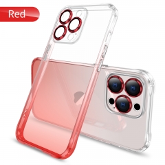 Transparent Gradient Color Shockproof Phone Case For iPhone 12 11 13 Promax XR Xsmax Clear Case Full Lens Protection Cover