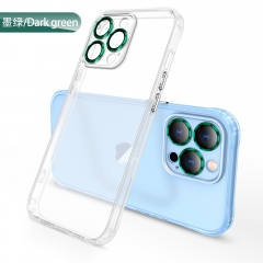 High Quality frosted transparent anti-scratch shockproof phone case with colorful metal camera lens protection for iphone14