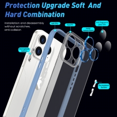 Acrylic Phone Case Screen Protector 2 in 1 Bumper Hard PC Mobile Phone Cover for iPhone 14 PRO MAX