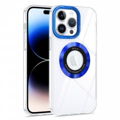 Luxury Chrome Transparent CD Plating Logo Hole Case Lens Camera Protector Back Cover For iPhone 13 Pro max 12 Mini 11 Xs Xr