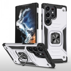 Hybrid Shockproof Armor Metal Holder Magnetic Car Mount Kickstand Phone Back Cover for Samsung S23 Ultra case