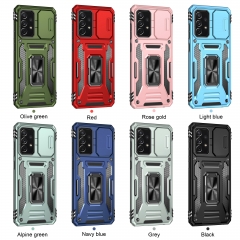 Hot New Heavy Duty Armor Shockproof Cell Phone Case for Samsung A52 4G5G Case With Ring Holder Slide Camera Cover