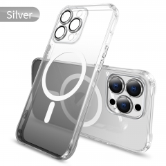 Fashion new idea for iPhone 14 13 12 11 Pro max TPU transparent with Camera protective film magnetic wireless charging case