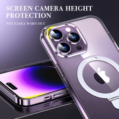For iPhone 14 case 13 12 Pro Max magnetic Matte Wireless Charger Lens Protection Shell Transparent Case For iPhone 14 Pro Max