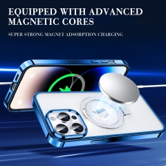 Redian Aluminum alloy Ring Holder Luxury Case For iPhone 13 14 Pro Max Magnetic Wireless Charging Shockproof Metal Phone Cover