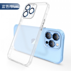 High Quality frosted transparent anti-scratch shockproof phone case with colorful metal camera lens protection for iphone14