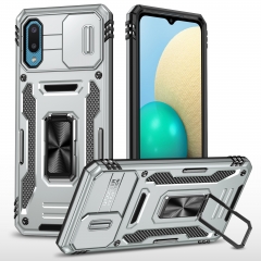 For Motorola Samsung A02/M02 case shockproof ring Slide Camera Lens Protection Phone Back Cover kickstand Phone Case